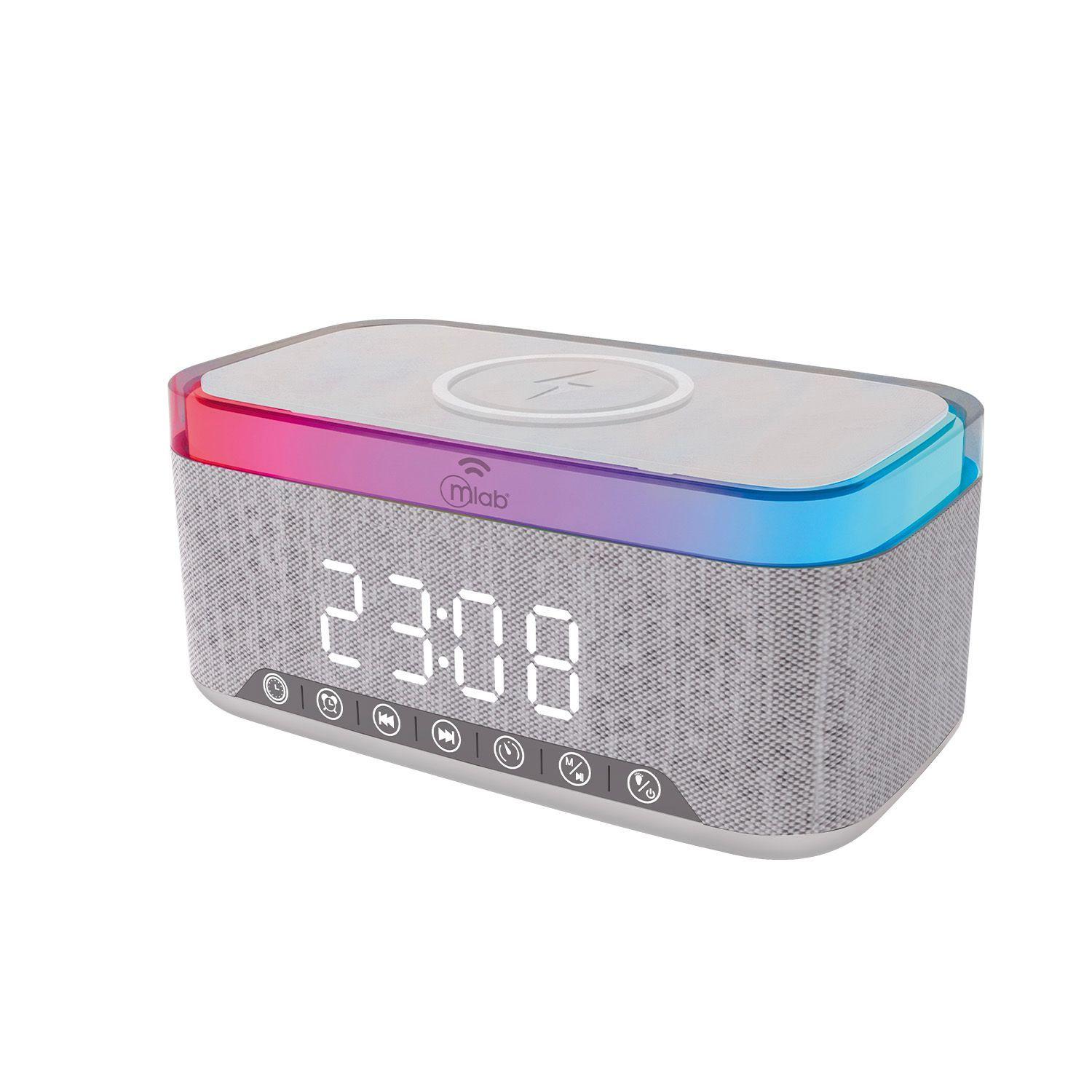 Parlante Radio Reloj Con Carga Inalambrica Mlab Ambient Light 9673-0