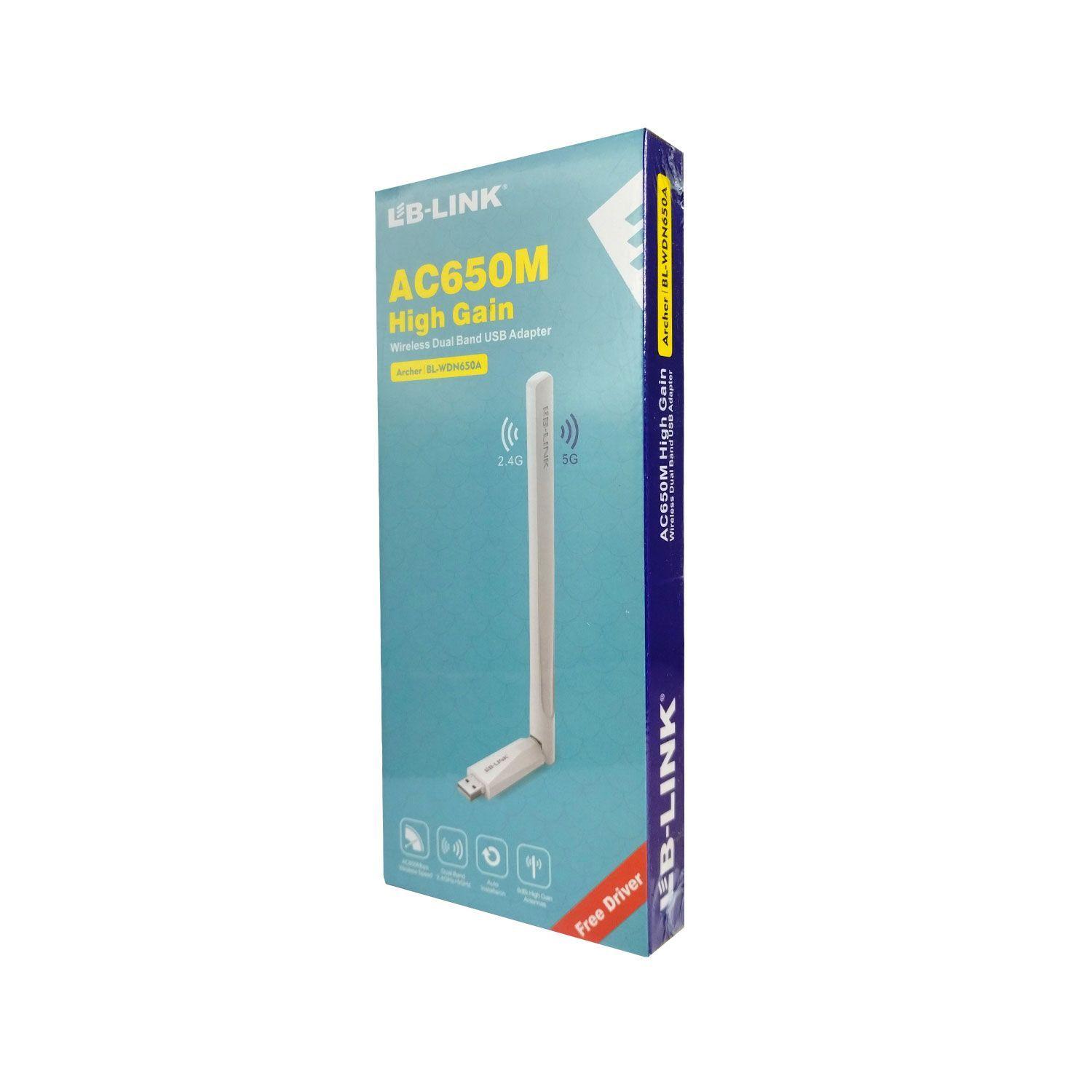 Adaptador USB WIFI AC650 Dual Band 650MBPS High Gang Antena 6dBi / BL-WDN650A LB-Link-4