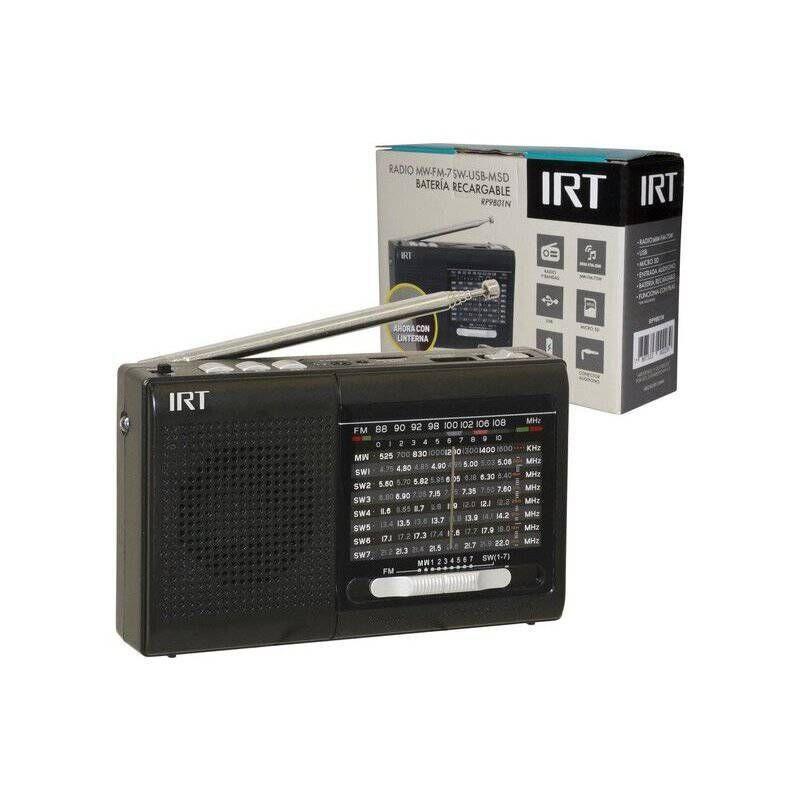 Radio Portatil AM/FM IRT RP9B01N Recargable-0