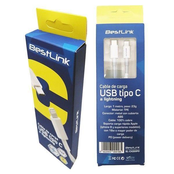 Cable De Carga USB Tipo C A Lightning PD De 5amp, 1 Mt / BL-CH200PD-3
