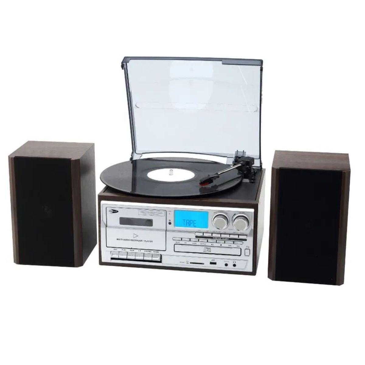Tornamesa Bluetooth Con CD y Cassette mas Parlante Externo Introtech-0