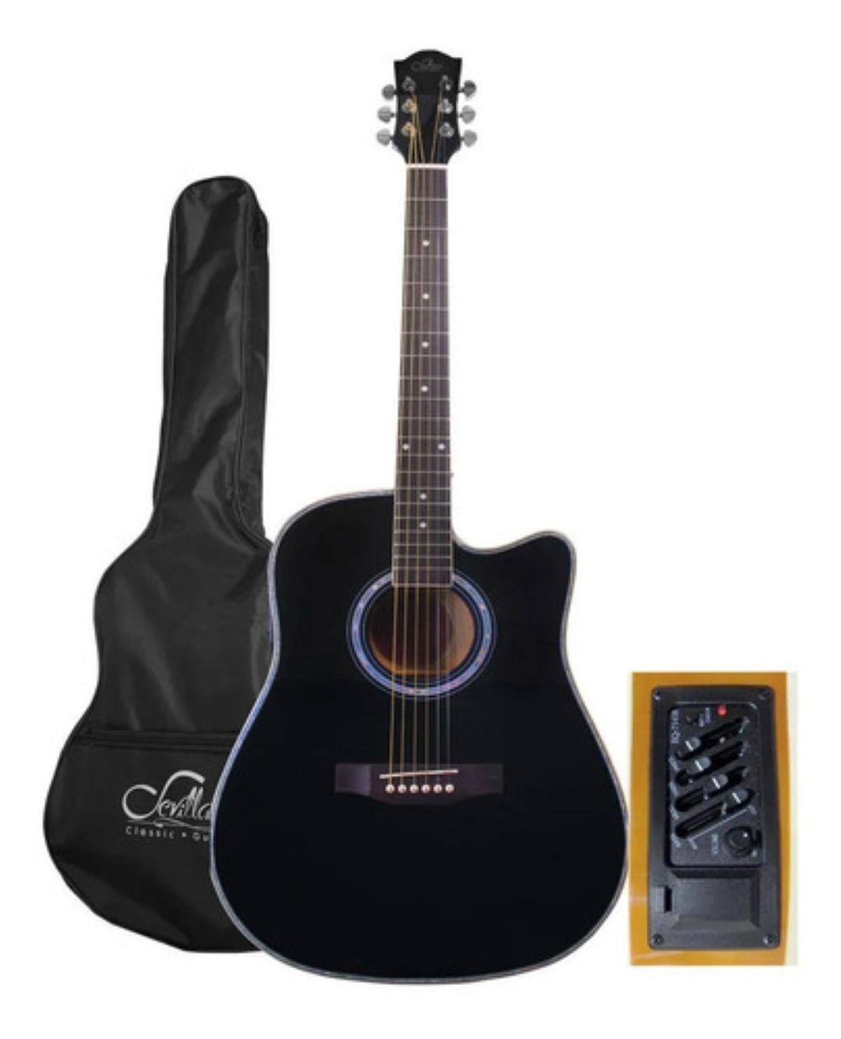 Guitarra Electroacustica Sevillana 41 Pulgadas Con Funda-1
