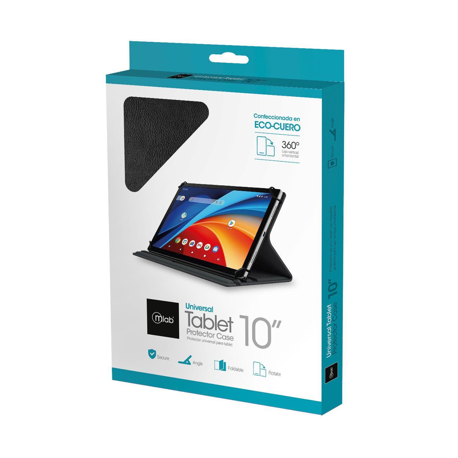 Funda para Tablet MLAB 9489 10Pulgadas, Rotatoria, Eco-Cuero, Color Gris-2