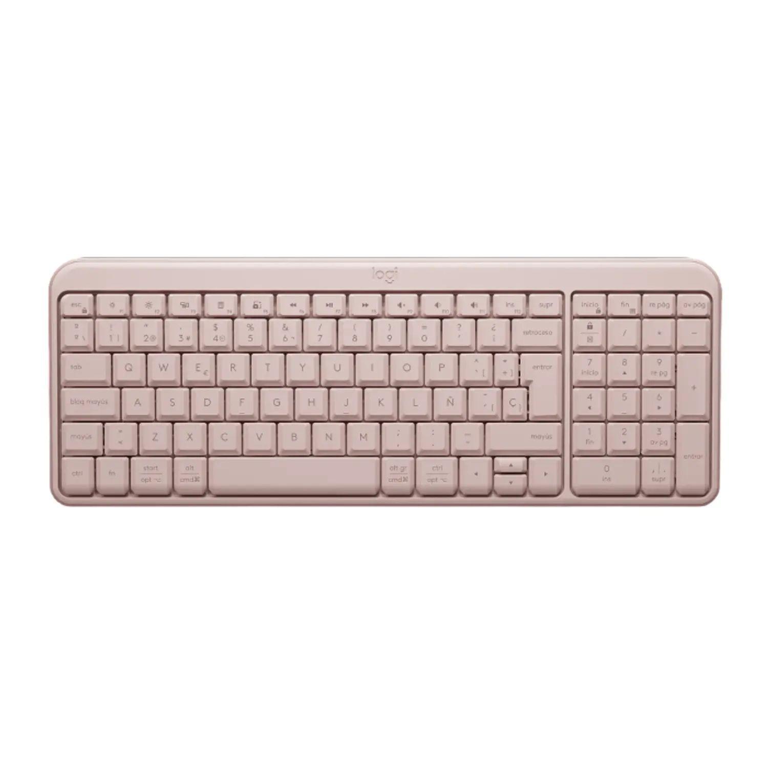 Teclado Inalambrico Espa ol Logitech K250 Rosado Alta Calidad-0