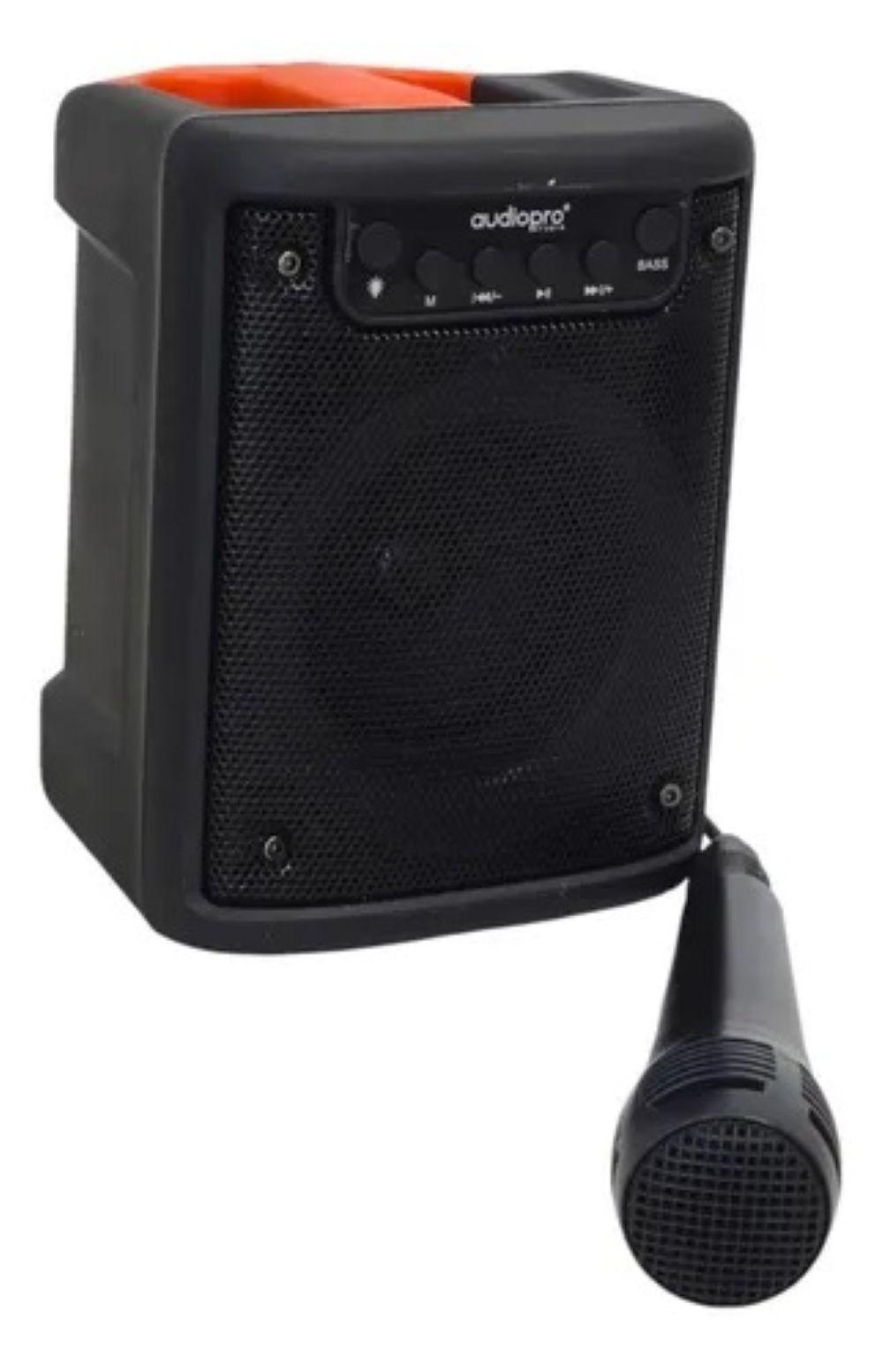 Parlante Portatil Con Microfono 10Watts Luces AudioPro AP02084-3
