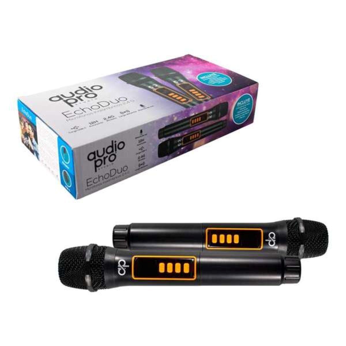 Set 2 Microfonos Vocales Inalambricos Recargables Audiopro AP02116-2