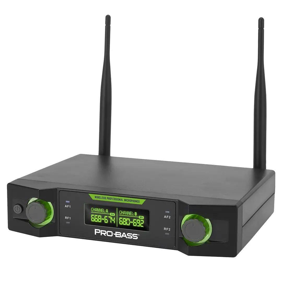 Microfono Inalambrico Doble Profesional Probass UF224 UHF-3