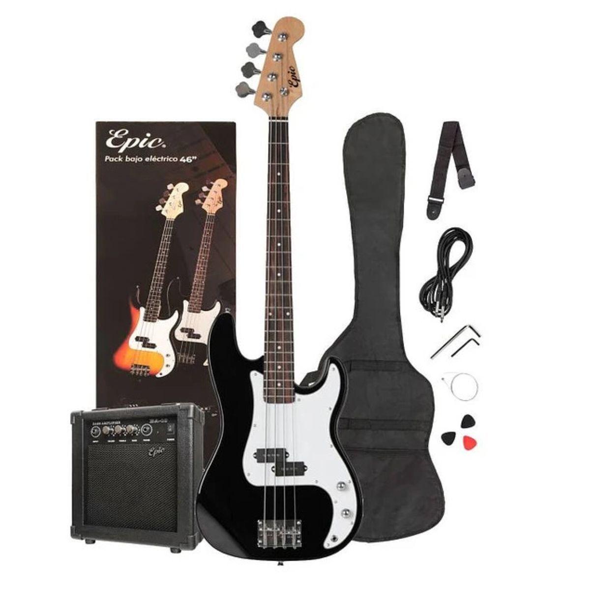 Pack Bajo Electrico 46 Pulgadas Amplificador 10W, Correa, Funda-1