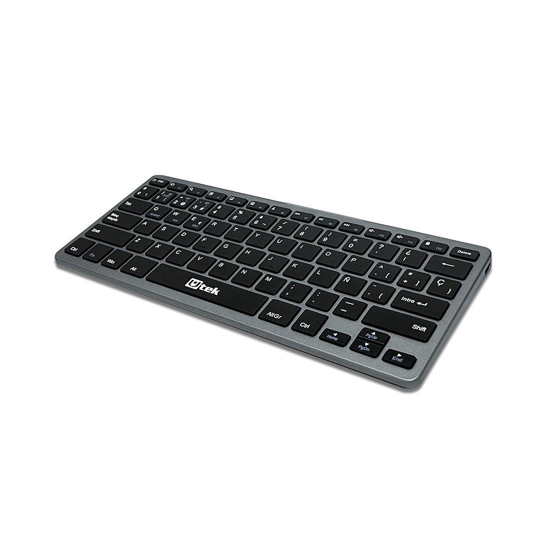 Teclado Inalambrico 2.4Ghz y Bluetooth Recargable Utek UT-KBBT2100-2