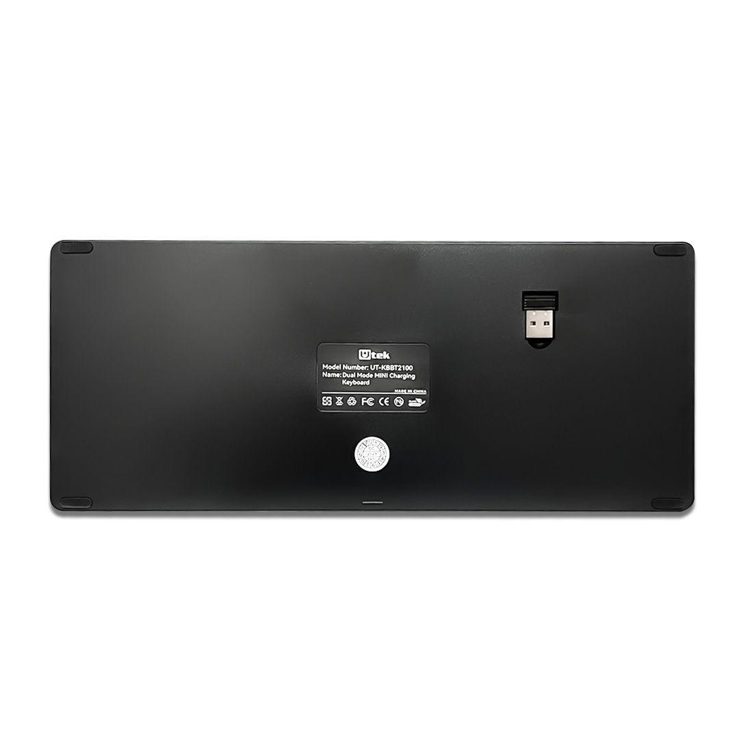Teclado Inalambrico 2.4Ghz y Bluetooth Recargable Utek UT-KBBT2100-3