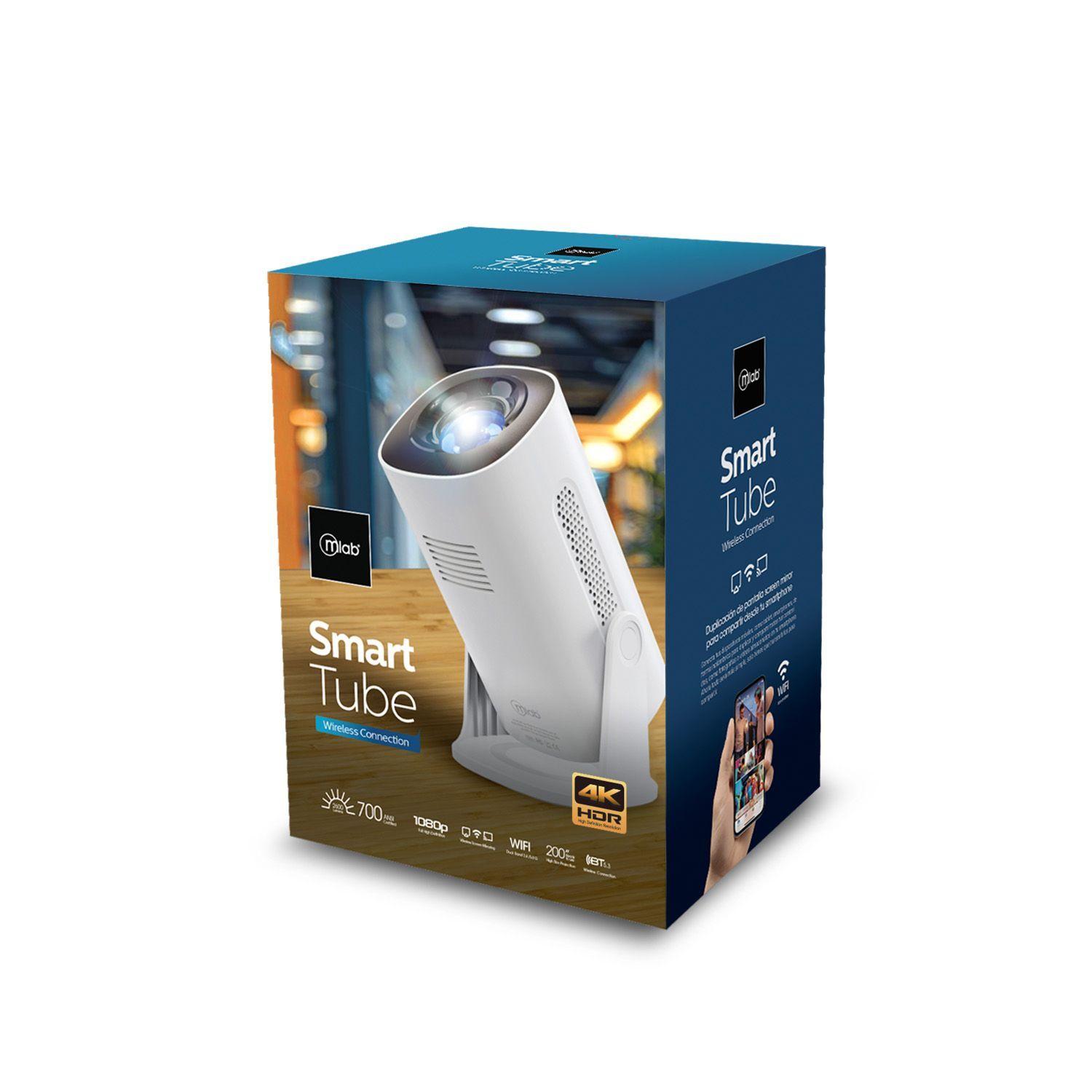 Proyector Smart Tube 300 ANSI Mlab 9396, HD 720p, 4800 Lúmenes, Wi-Fi, Bluetooth-2
