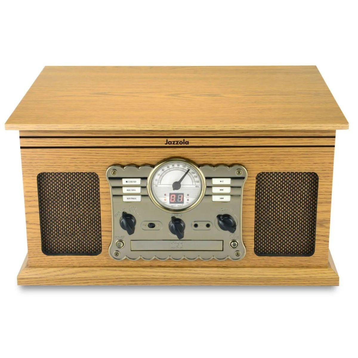 Tornamesa Retro 7 en 1 Jazz Audio Jazzola CD y Cassette-2