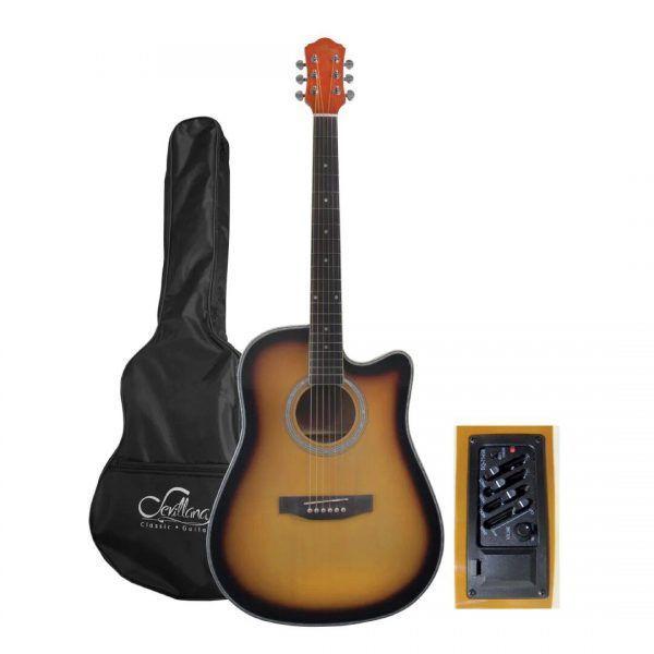 Guitarra Electroacustica 41 Pulgadas Adulto Sevillana Con Funda-2
