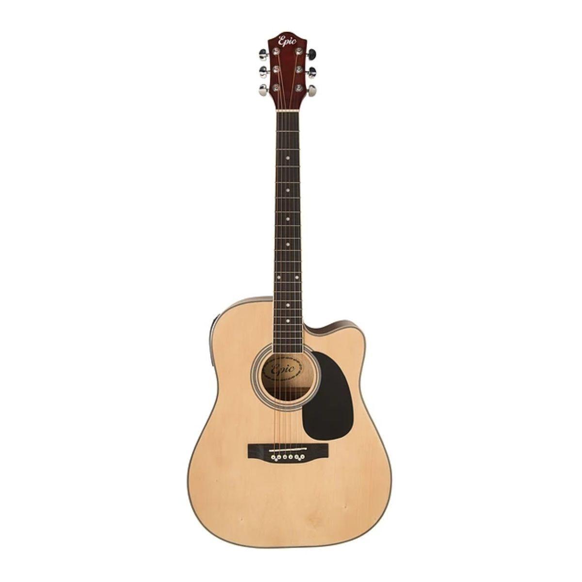 Guitarra Electroacustica Epic 41 Pulgadas Natural Cutaway Con funda y Correa-0