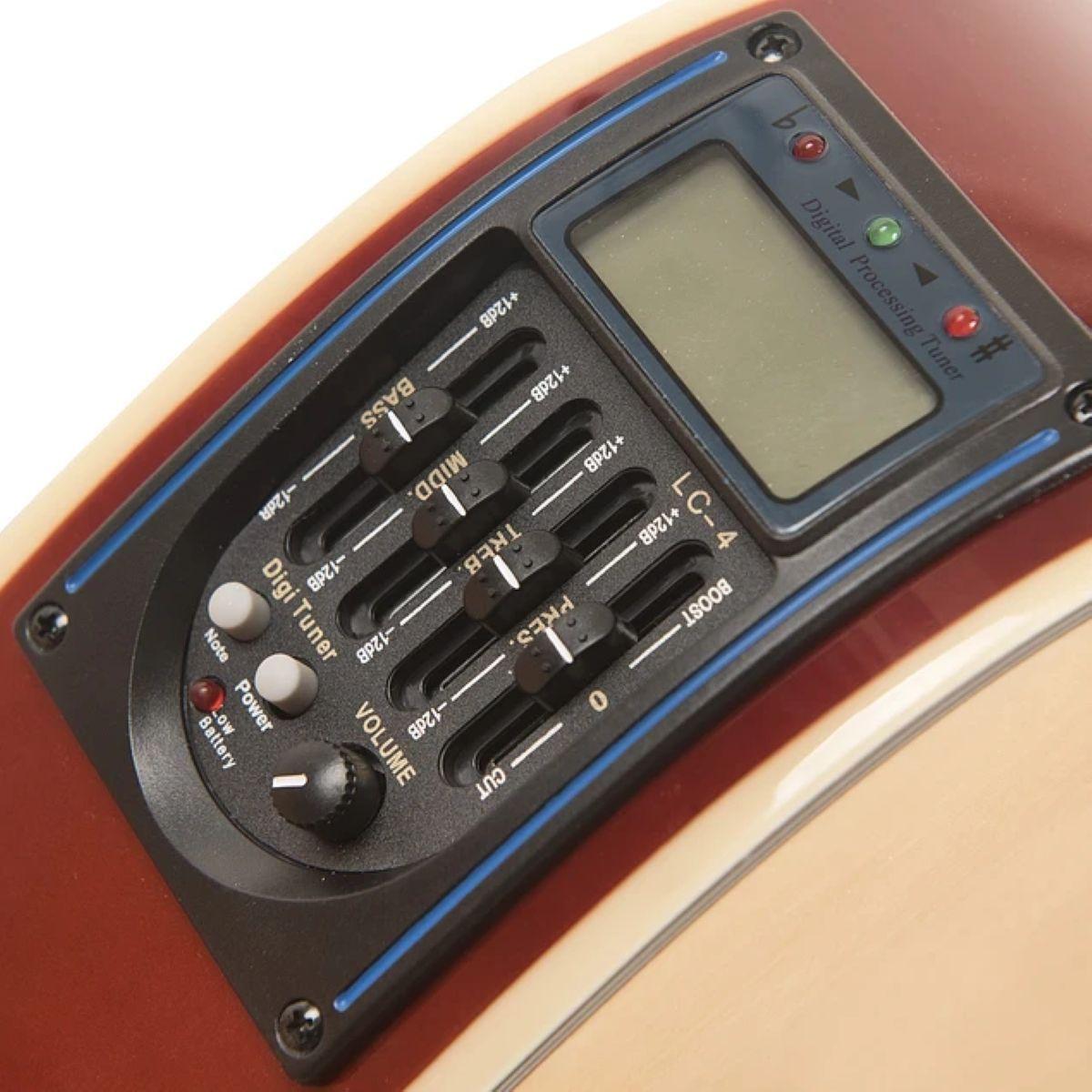 Guitarra Electroacustica Epic 41 Pulgadas Natural Cutaway Con funda y Correa-2