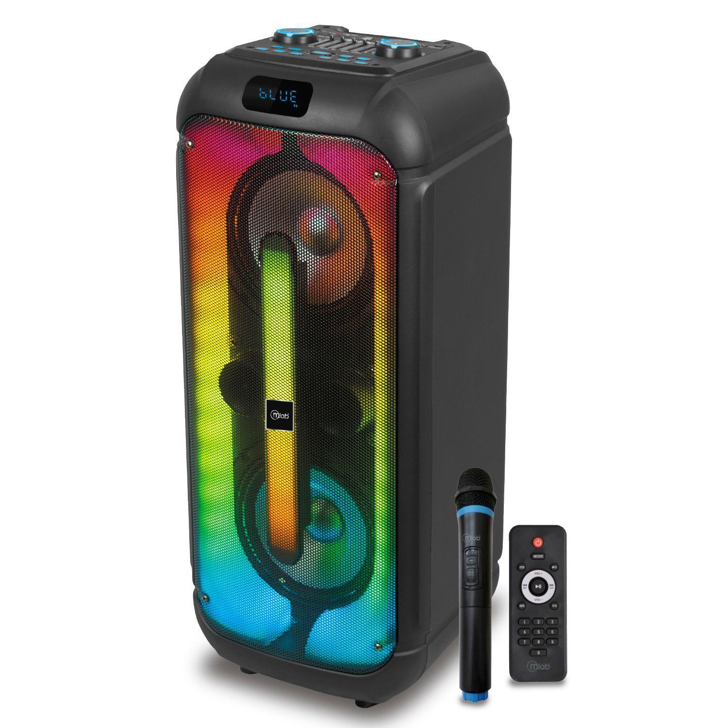 Parlante Flaming Spacewalker doble 8 Pulgadas Microfono Inalambrico Luces Mlab 9482-0