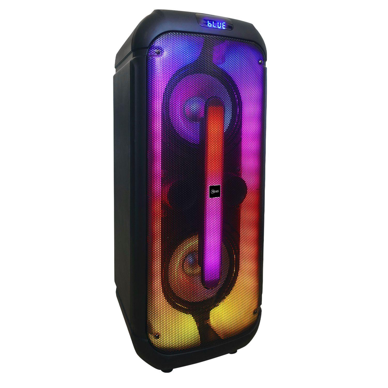 Parlante Flaming Spacewalker doble 8 Pulgadas Microfono Inalambrico Luces Mlab 9482-4