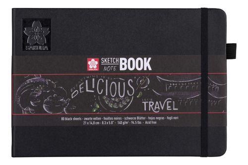 Croquera Sakura 80hj 140gr  Negro A5(14.8x21cm)-0