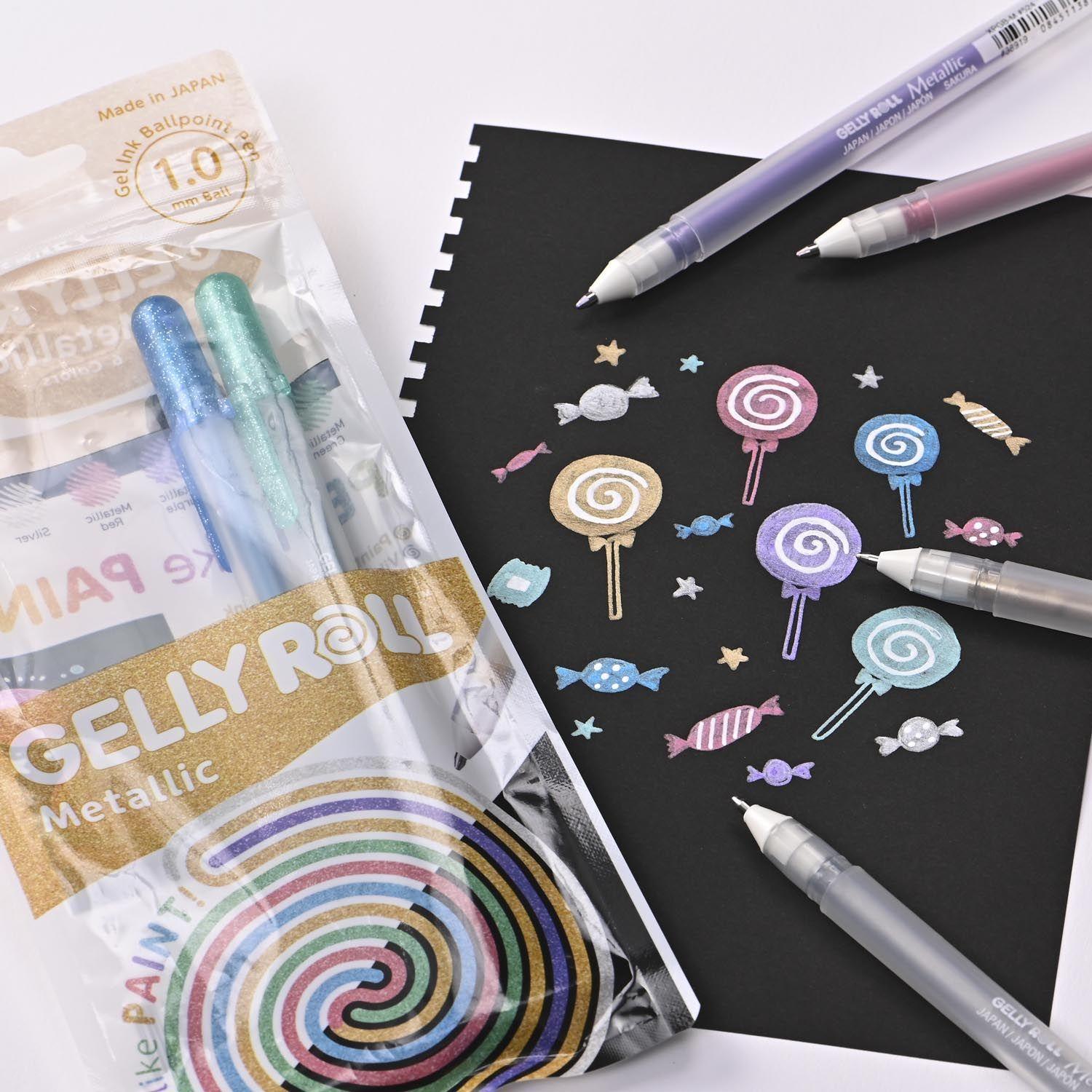 Lapiz Gel Gelly Roll Sakura Metallic 6 Colores-2