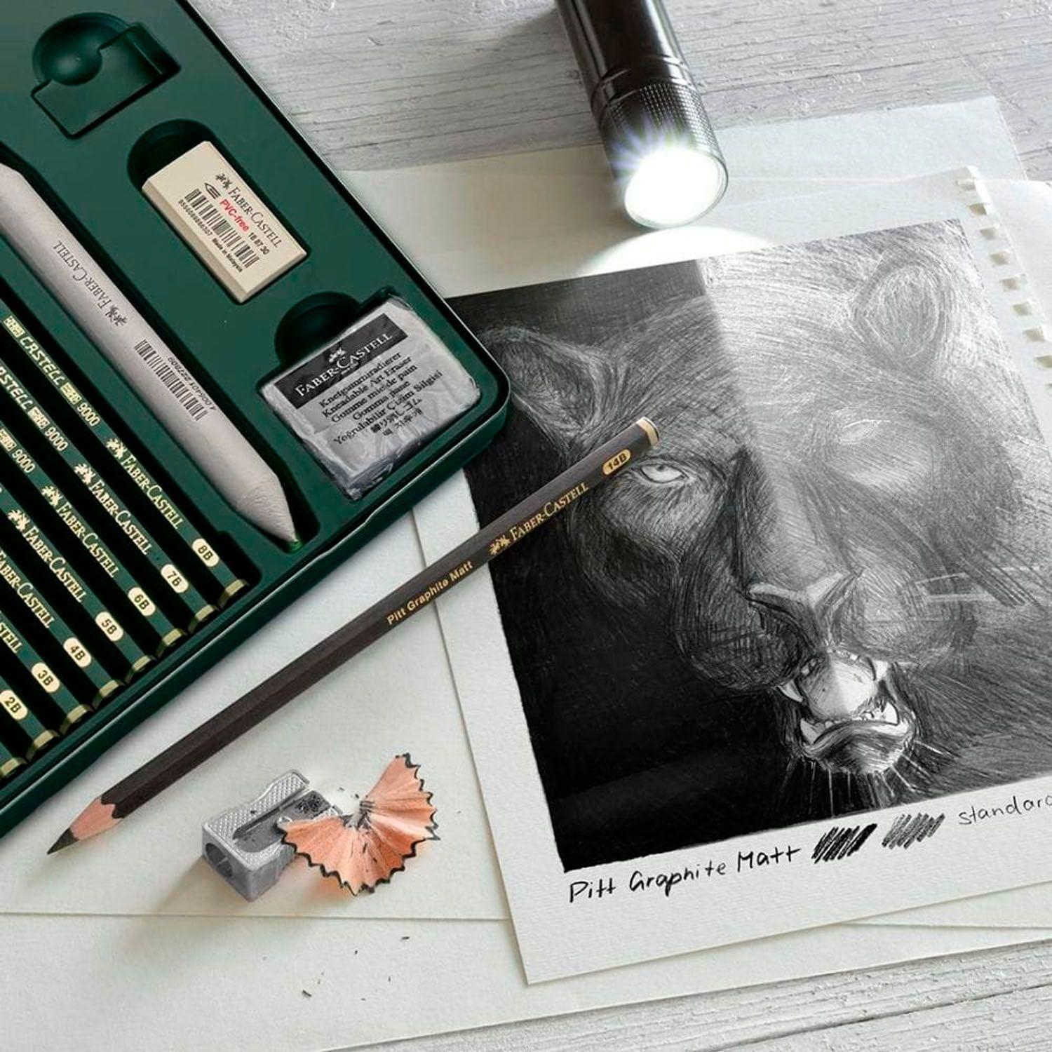 Lápices Grafito Faber-Castell Mate & Castell 9000 (20 pzas)-2