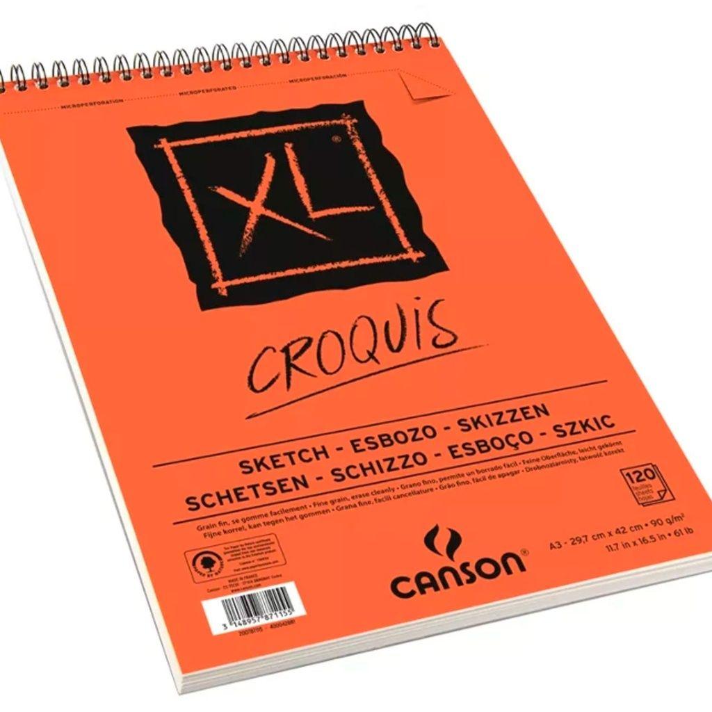 Croquera Canson XL Croquis 90gr 120 hjs A3 (29.7x42cm)-1