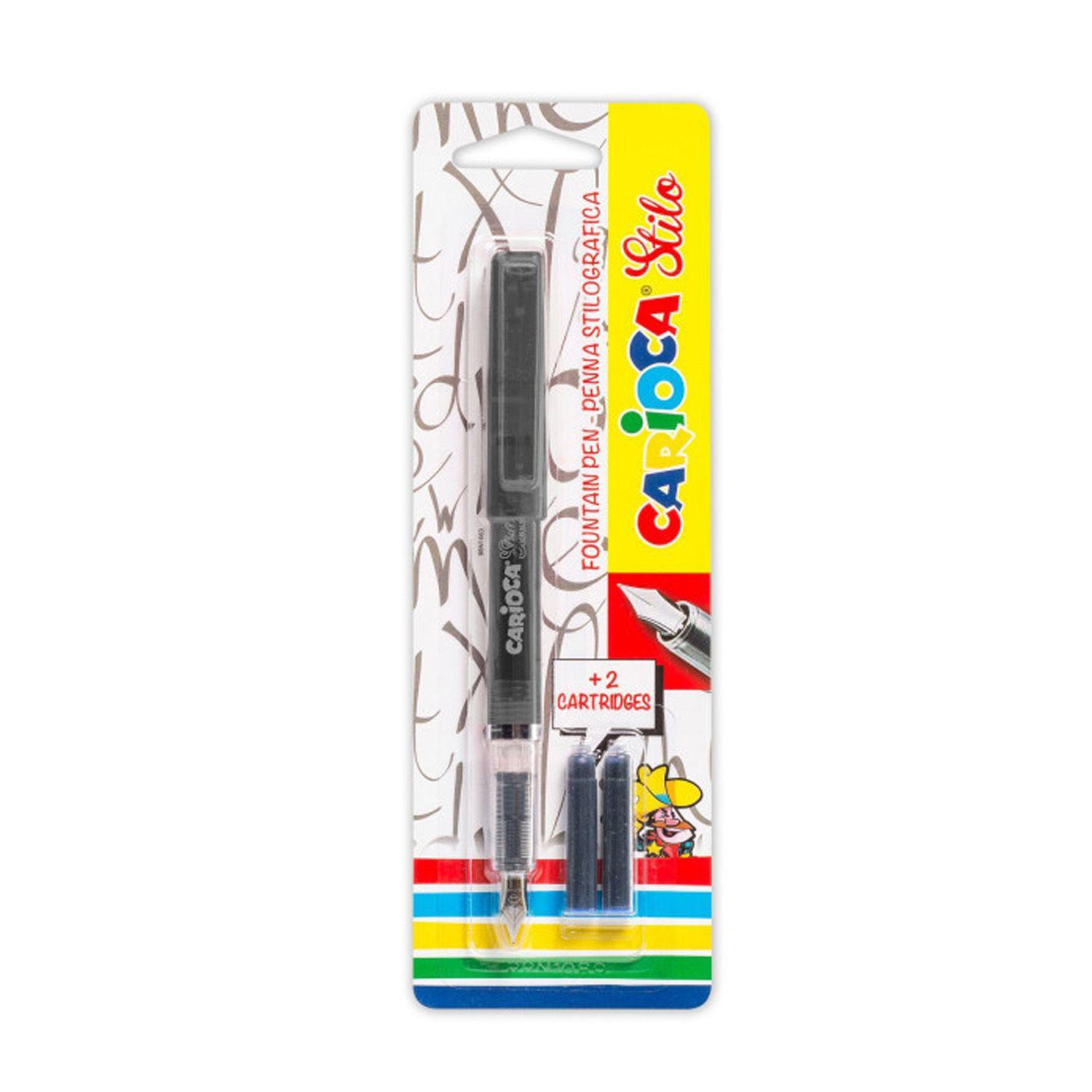 Pluma Estilográfica Carioca + 2 Cartuchos Tintas-2