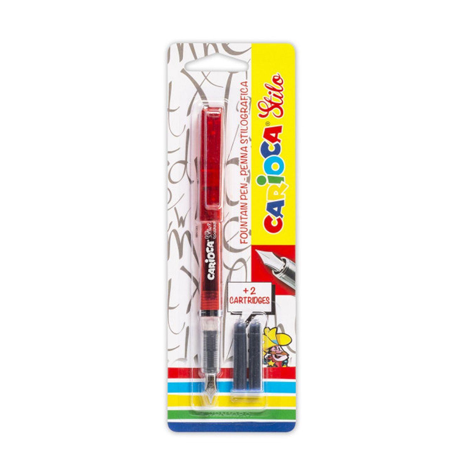 Pluma Estilográfica Carioca + 2 Cartuchos Tintas-3