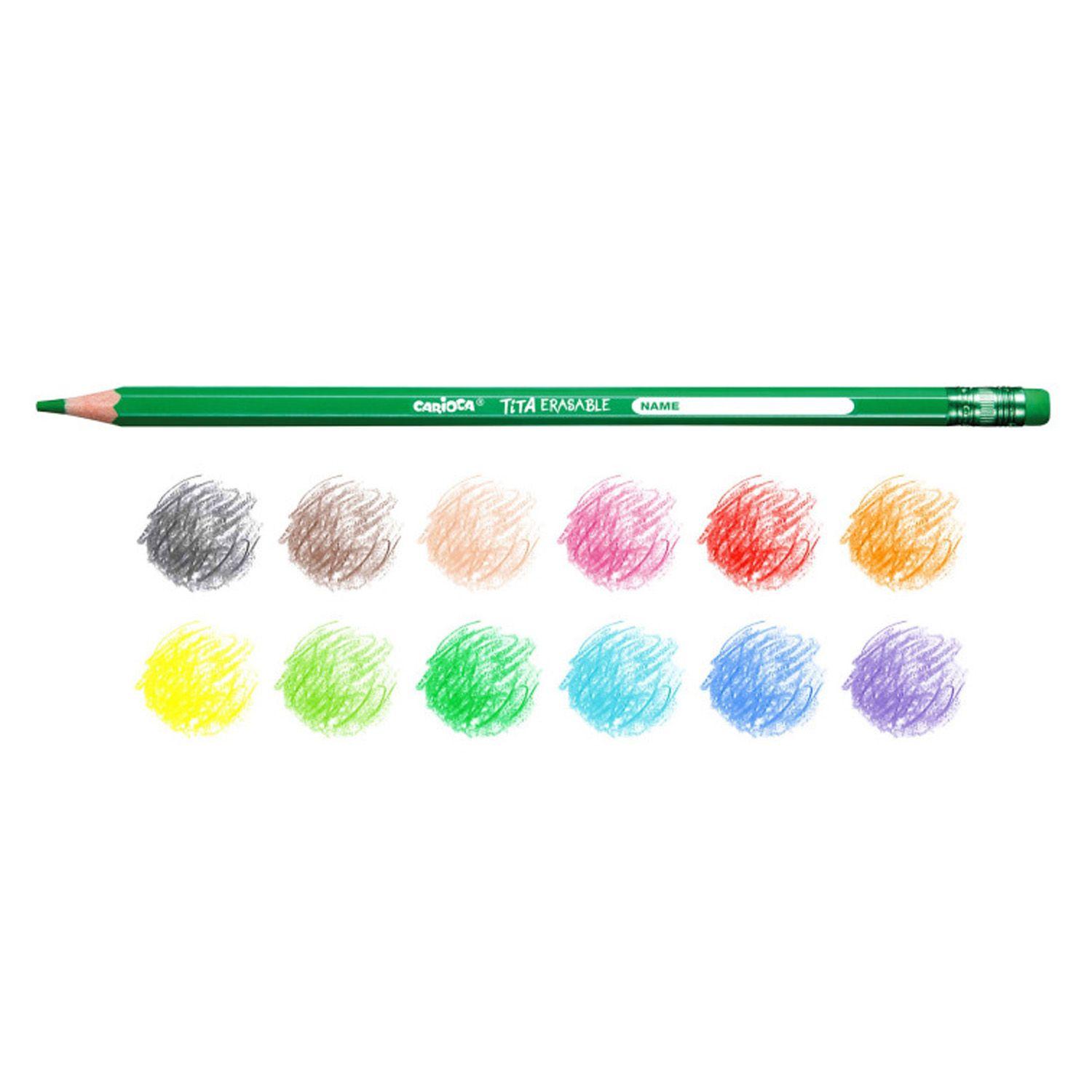 Lápices Carioca Hexagonal Borrable (12 Colores)-1