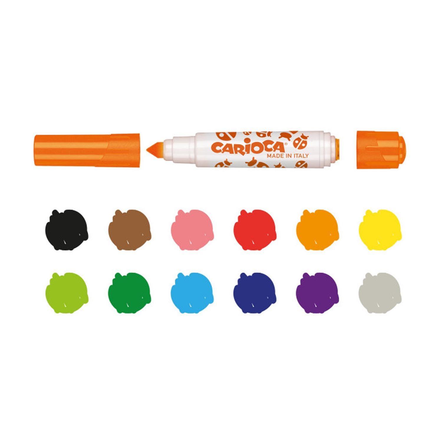 Plumones  Stamperello Doble Punta Con Sello(12 Colores)-2