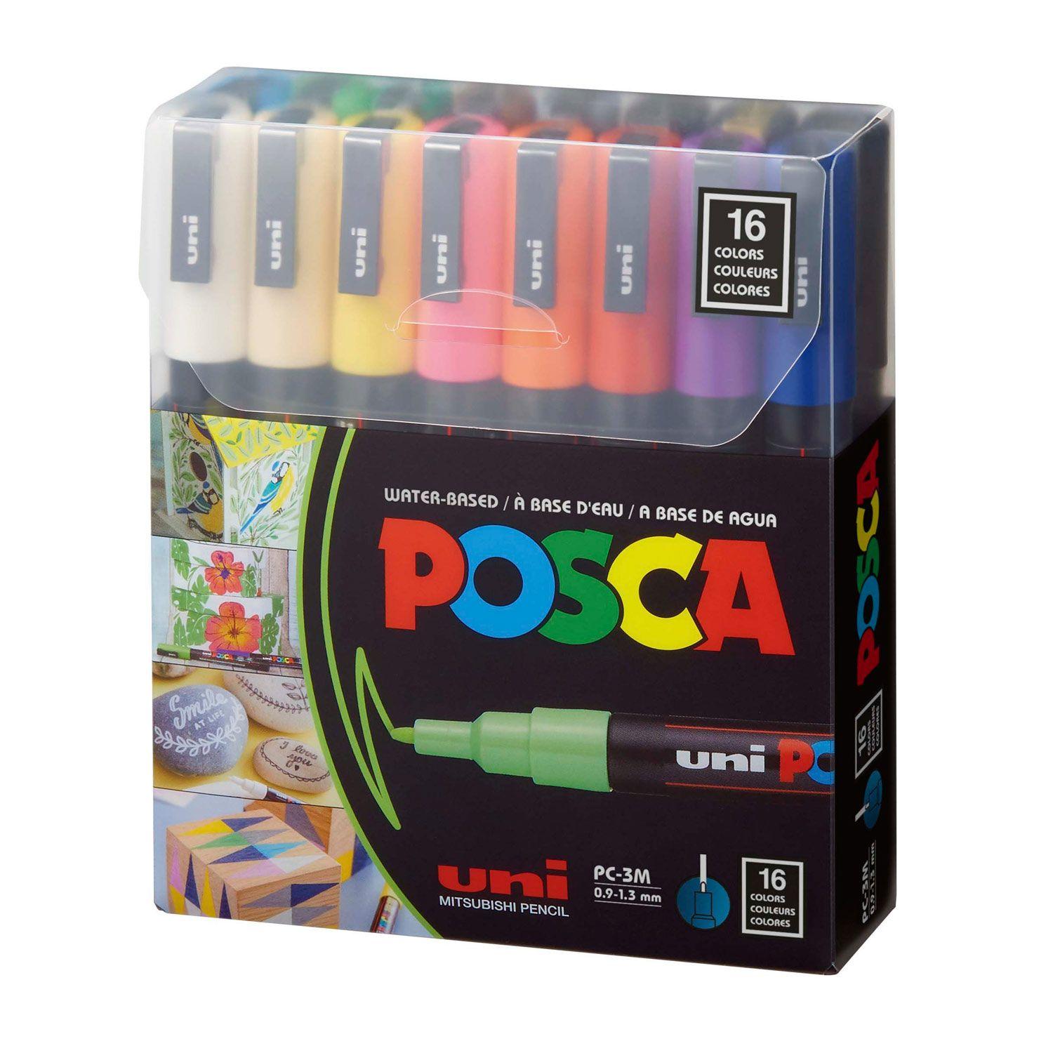 Marcador Uni Posca 16 Colores 3M (0.9 mm-1.3mm)-0