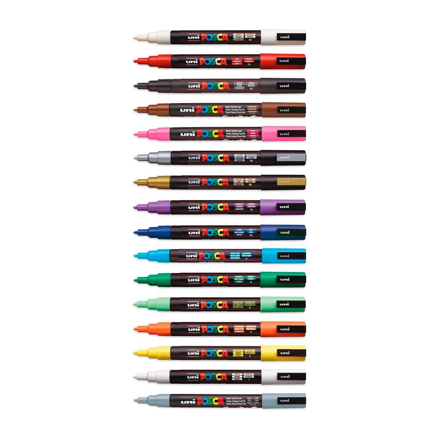 Marcador Uni Posca 16 Colores 3M (0.9 mm-1.3mm)-1