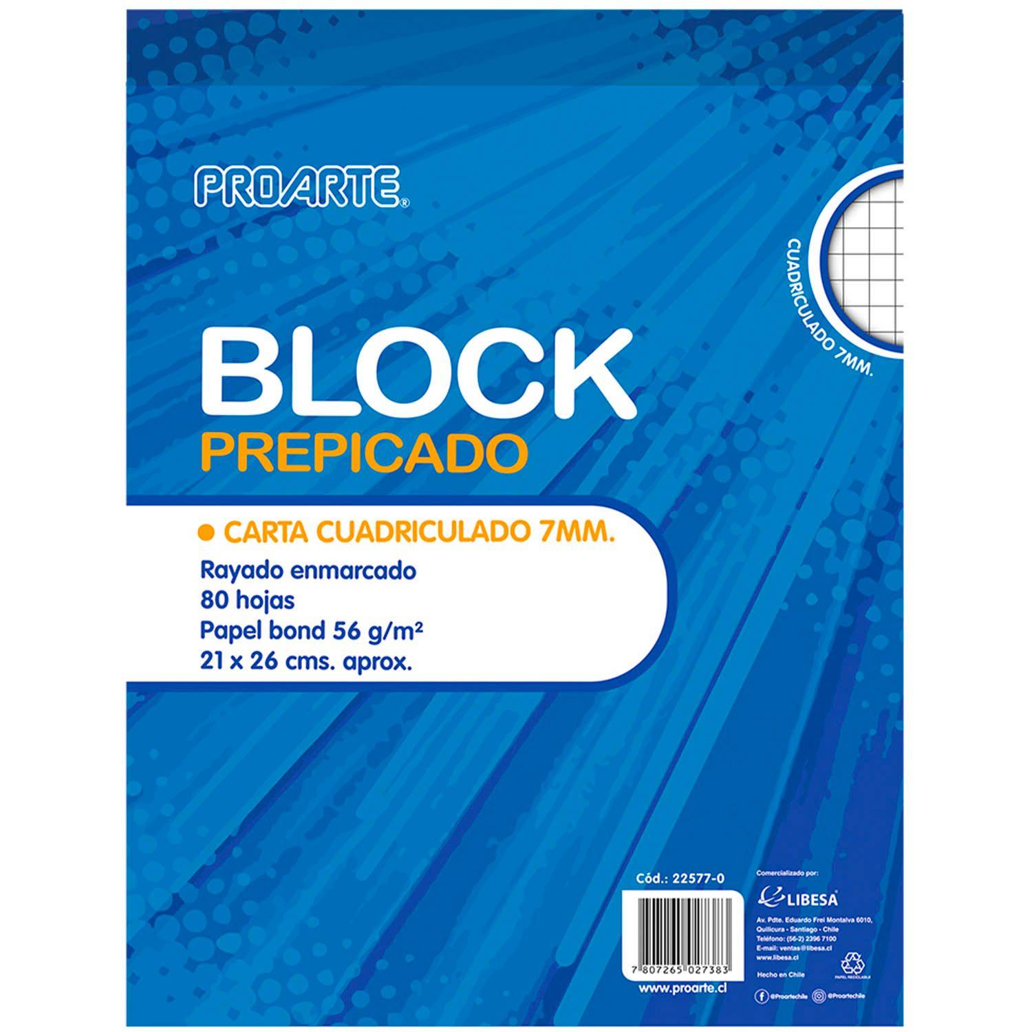 Block Prepicado Proarte Carta 80hjs 7mm-0