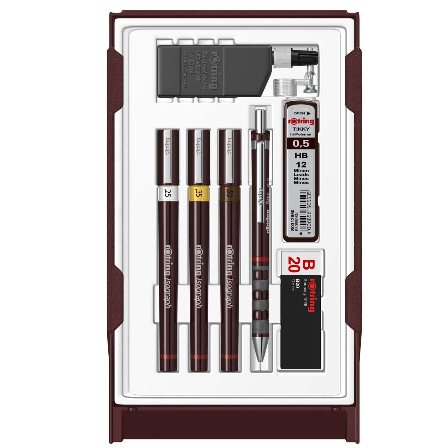 Set de Tiralíneas Isograph Rotring College (0.25-0.35-0.5mm)-2
