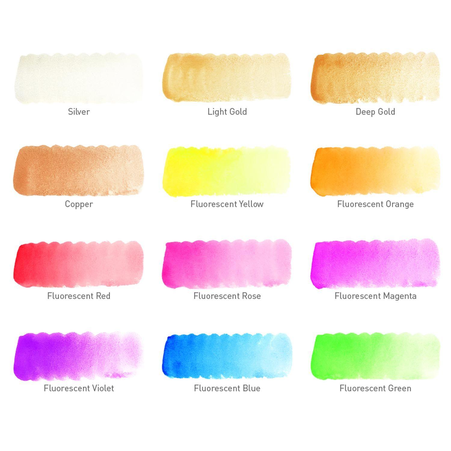 Sakura Koi Acuarela + Waterbrush  12 Colores (4m + 8f)-2