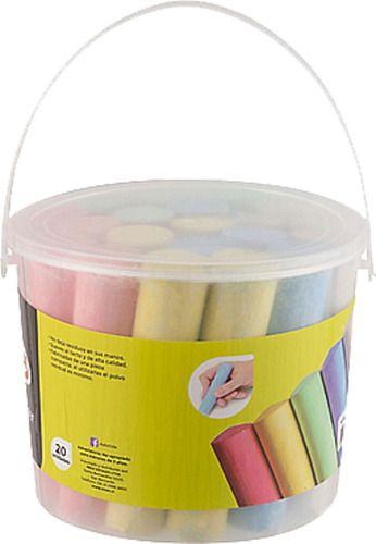 Balde De Tiza Grande 5 Colores (20 Tizas)-0