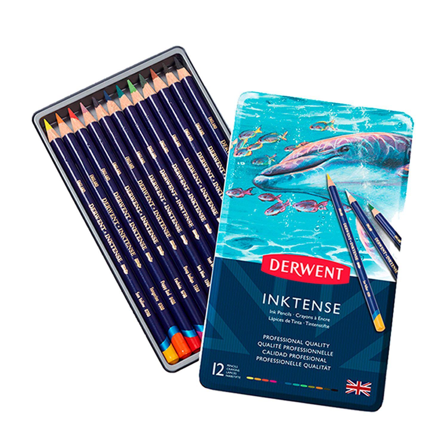 Lápices Acuarelables Derwent Inktense (12 colores)-0