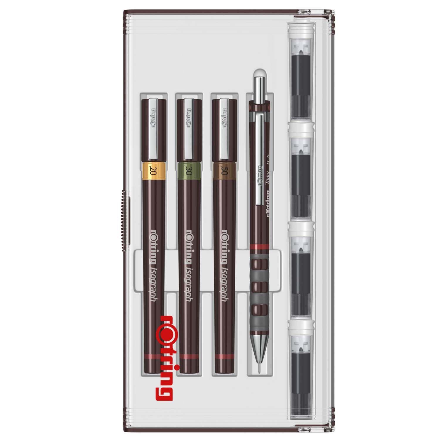 Set Tiralínea Recargable Rotring Isograph0.2-0.3-0.5mmJunior-2