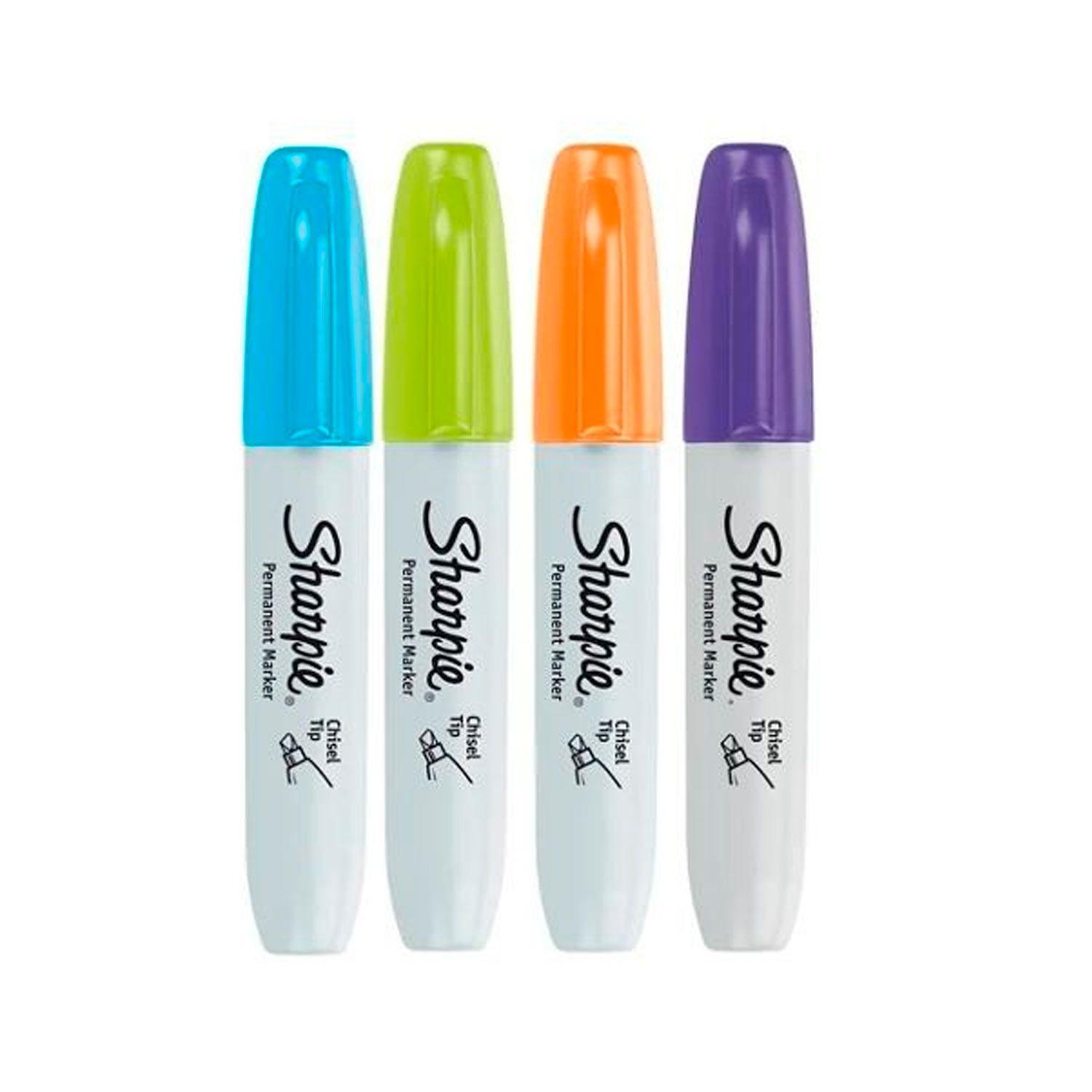 Marcador Sharpie 4 Colores Punta Biselada-3
