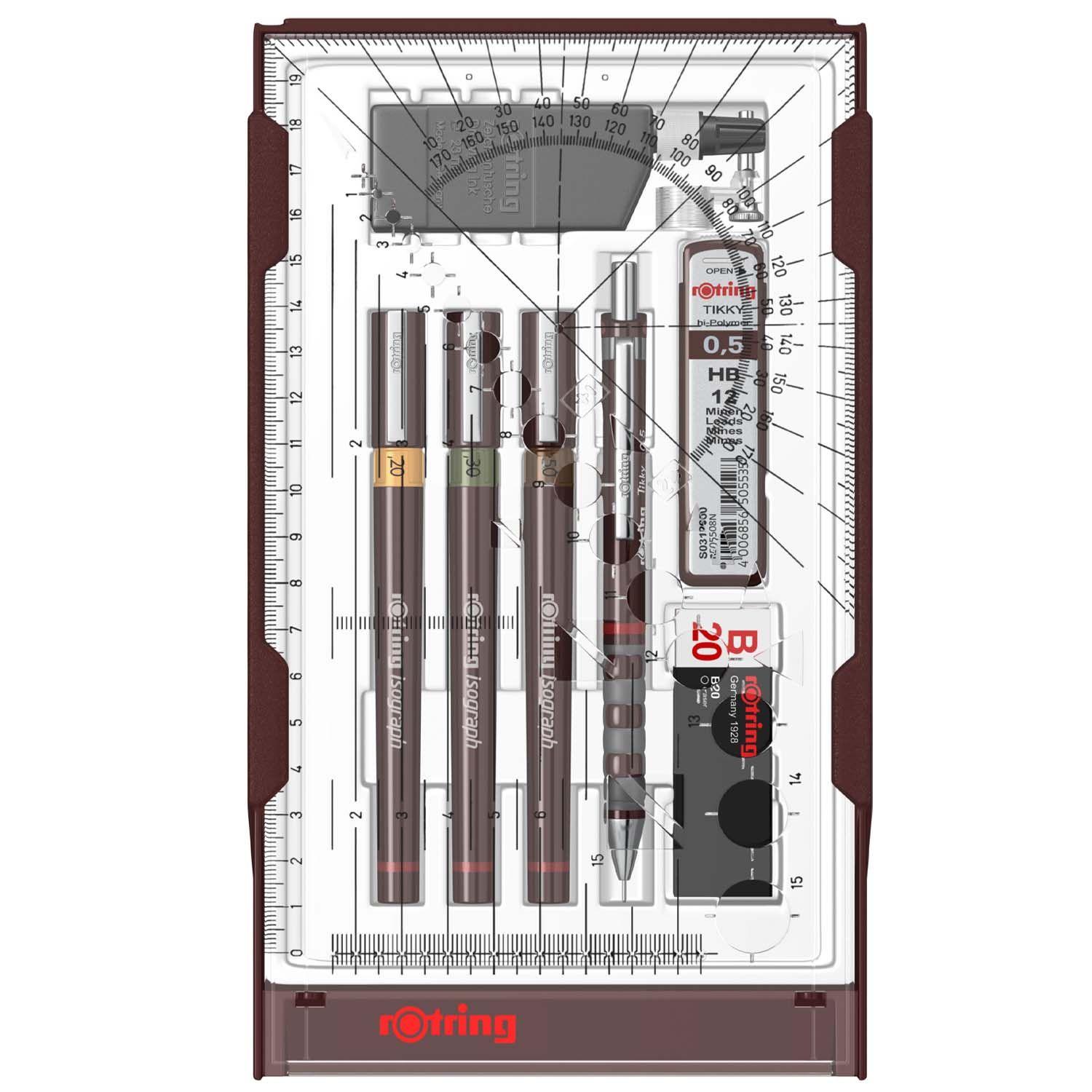 Set de Tiralíneas Isograph Rotring College (0.2-0.3- 0.5mm)-1