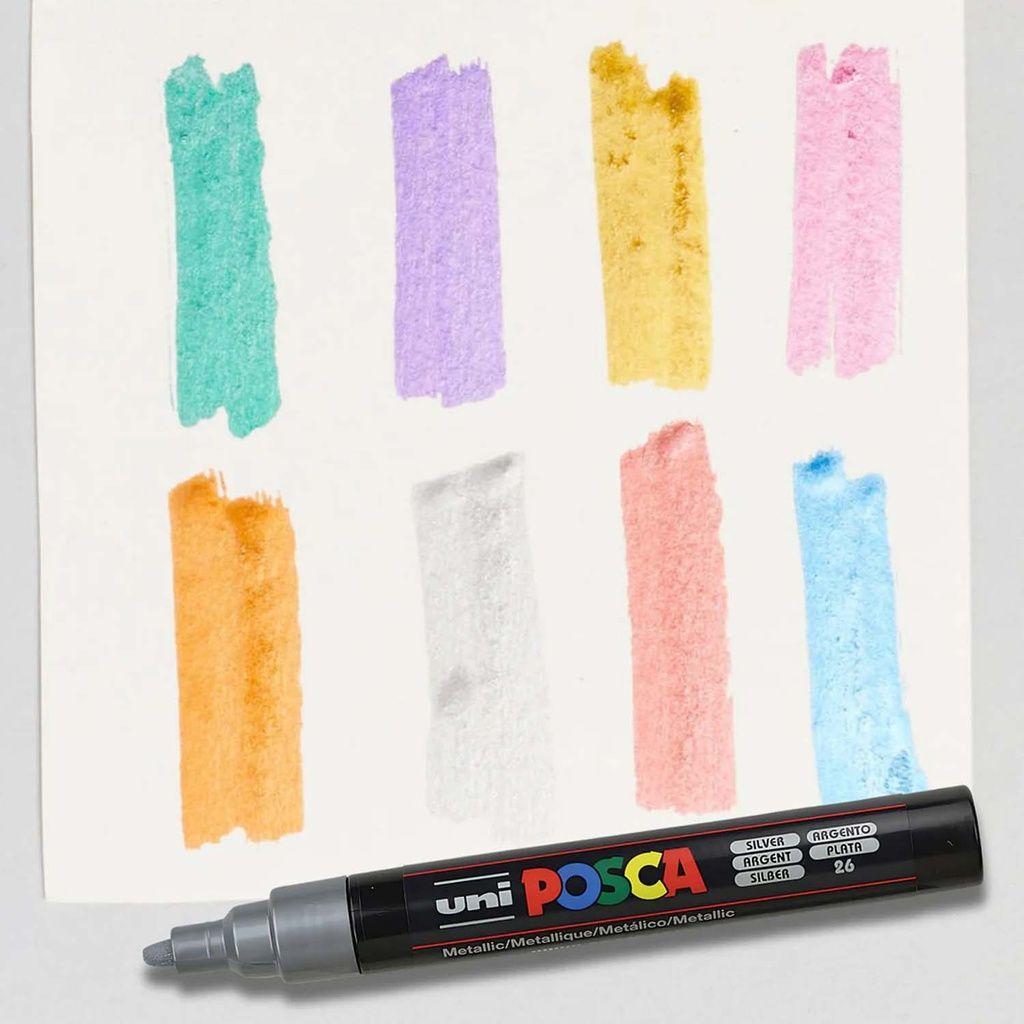Marcador Uni Posca Set 8 Colores Metálicos 5M-2