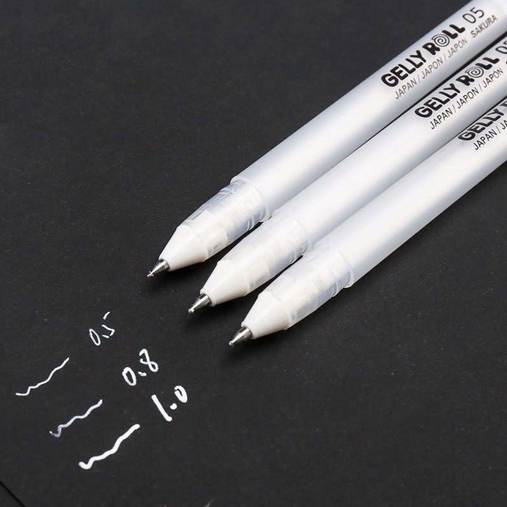 Set de lápices gel Gelly Roll 3 grosores Blanco-2