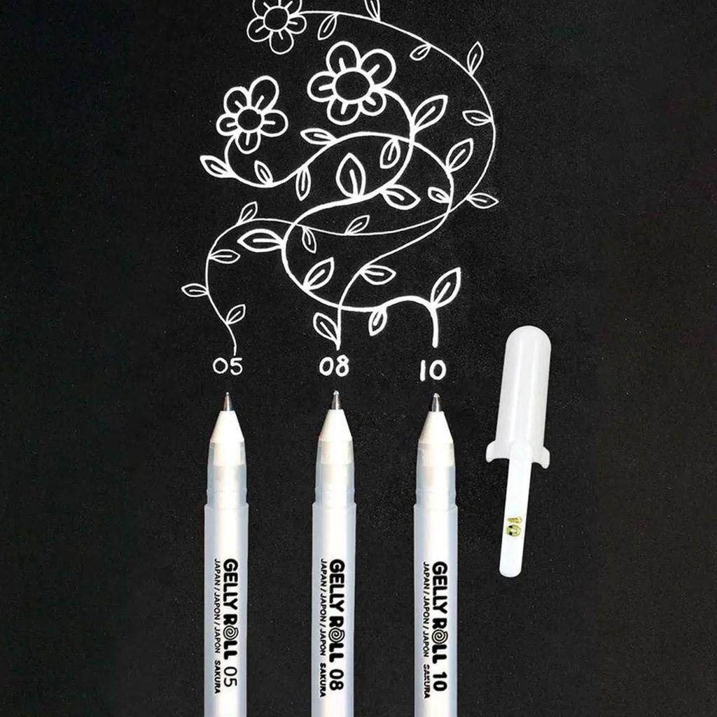 Set de lápices gel Gelly Roll 3 grosores Blanco-3