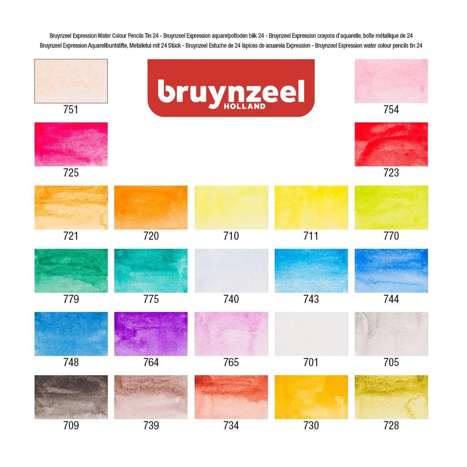 Lápices Acuarelables Bruynzeel + Pincel (24 Colores)-1