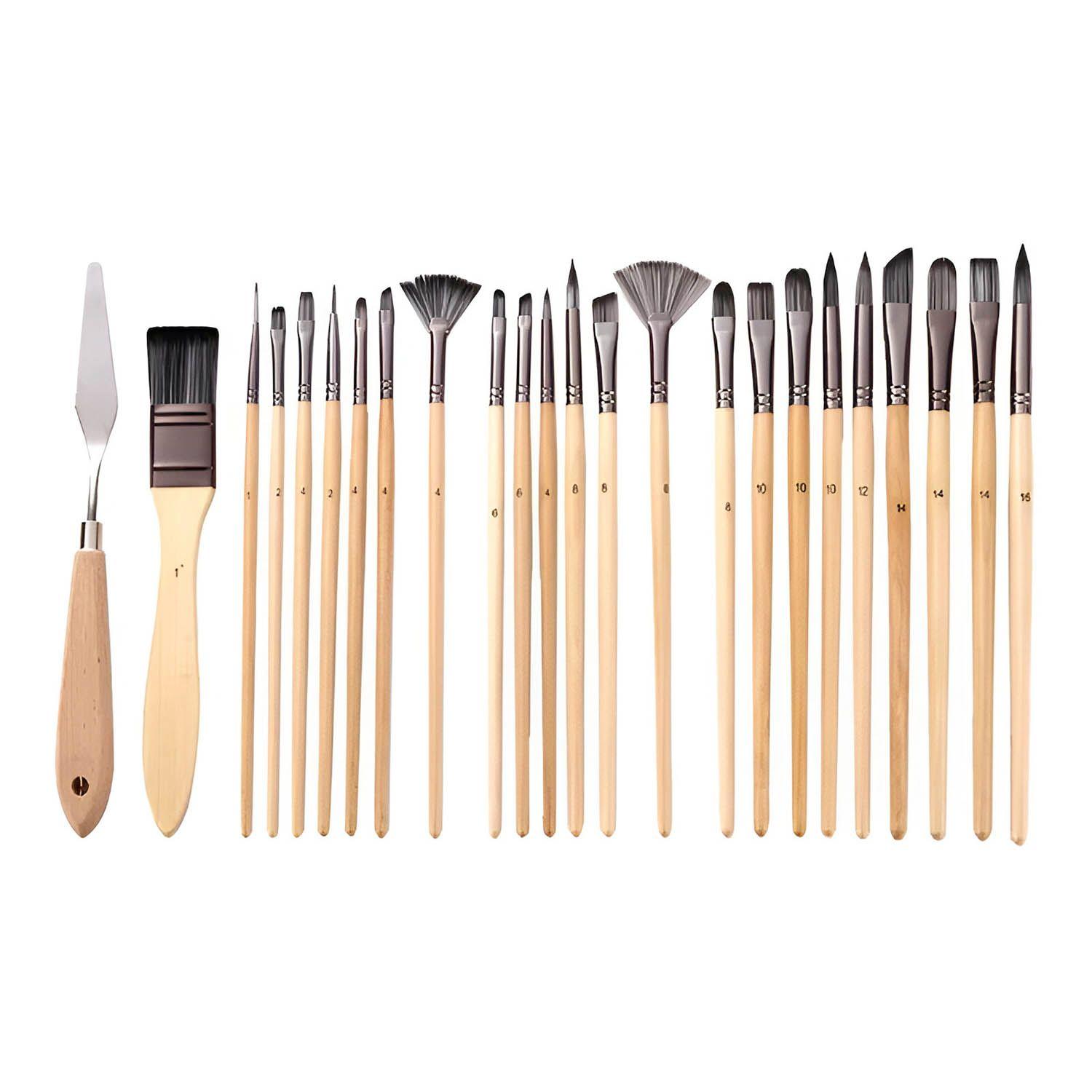 Pinceles para Acuarela y Acrilico con Estuche Renart 24 pcs.-2