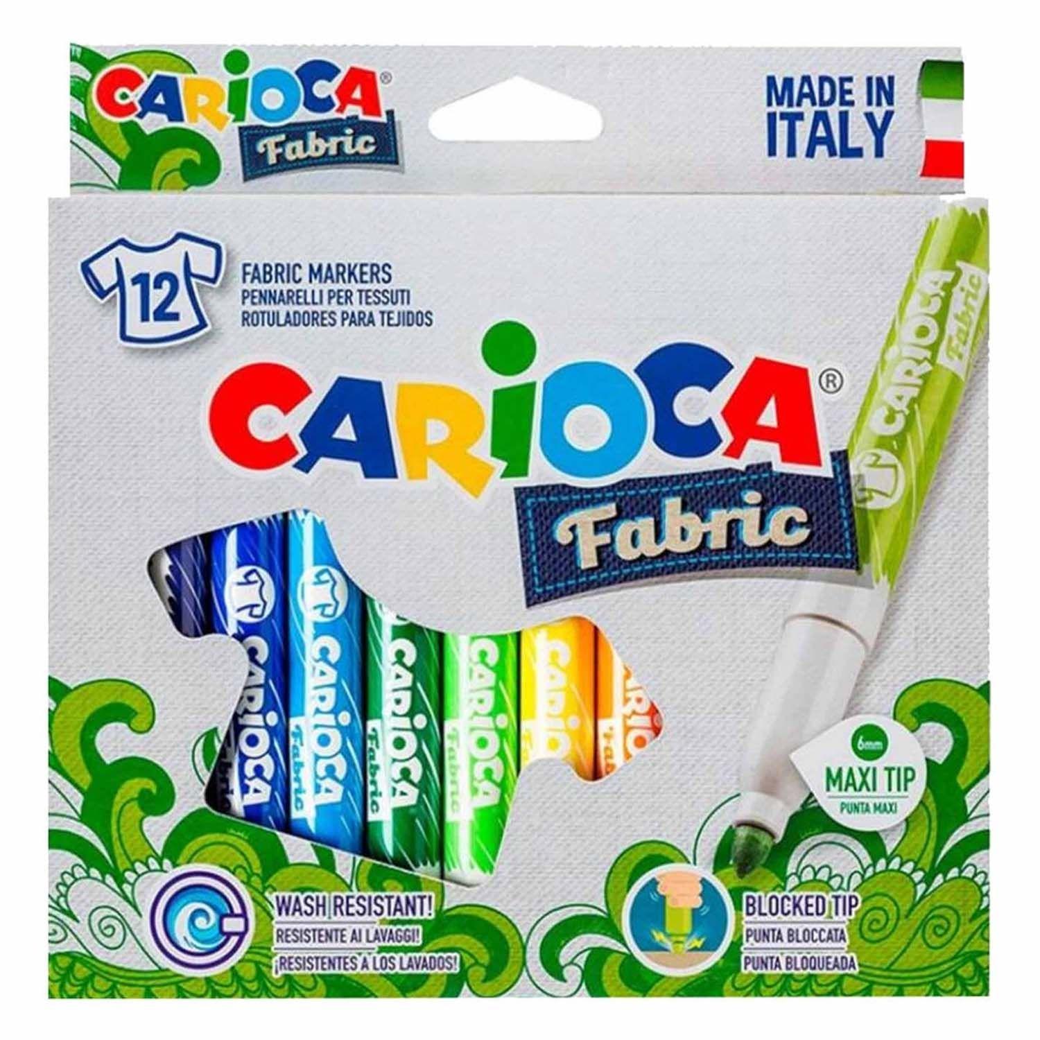 Plumones Carioca Para Tela  (12 Colores)-0