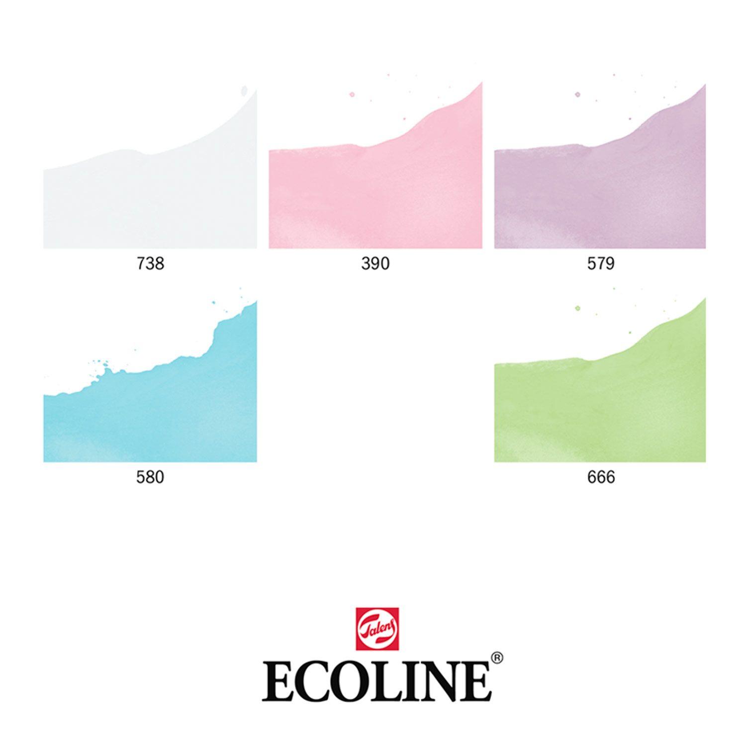 Set Plumones Punta Pincel Ecoline (5 Colores Pastel)-2