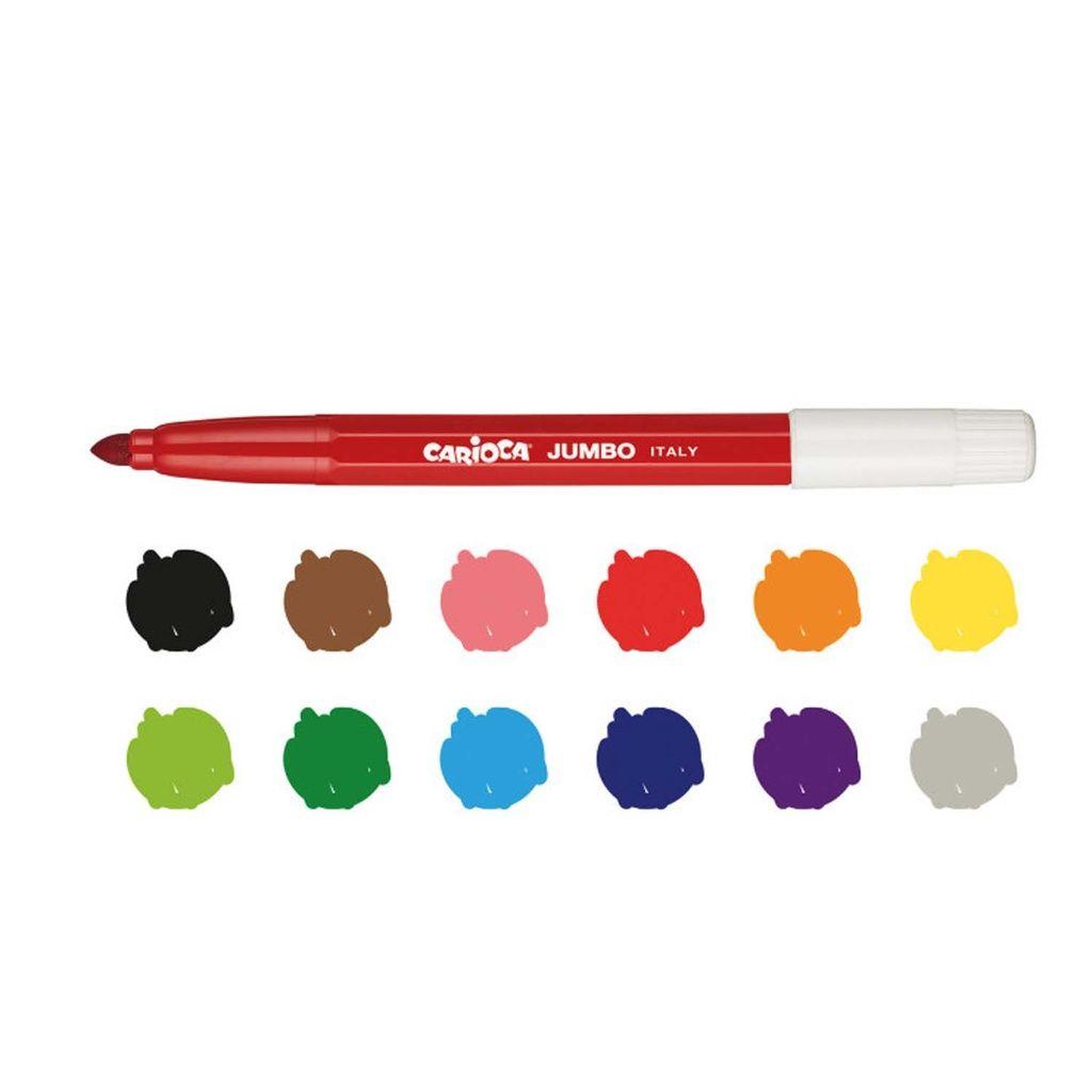 Plumones Jumbo Carioca 12 Colores-1