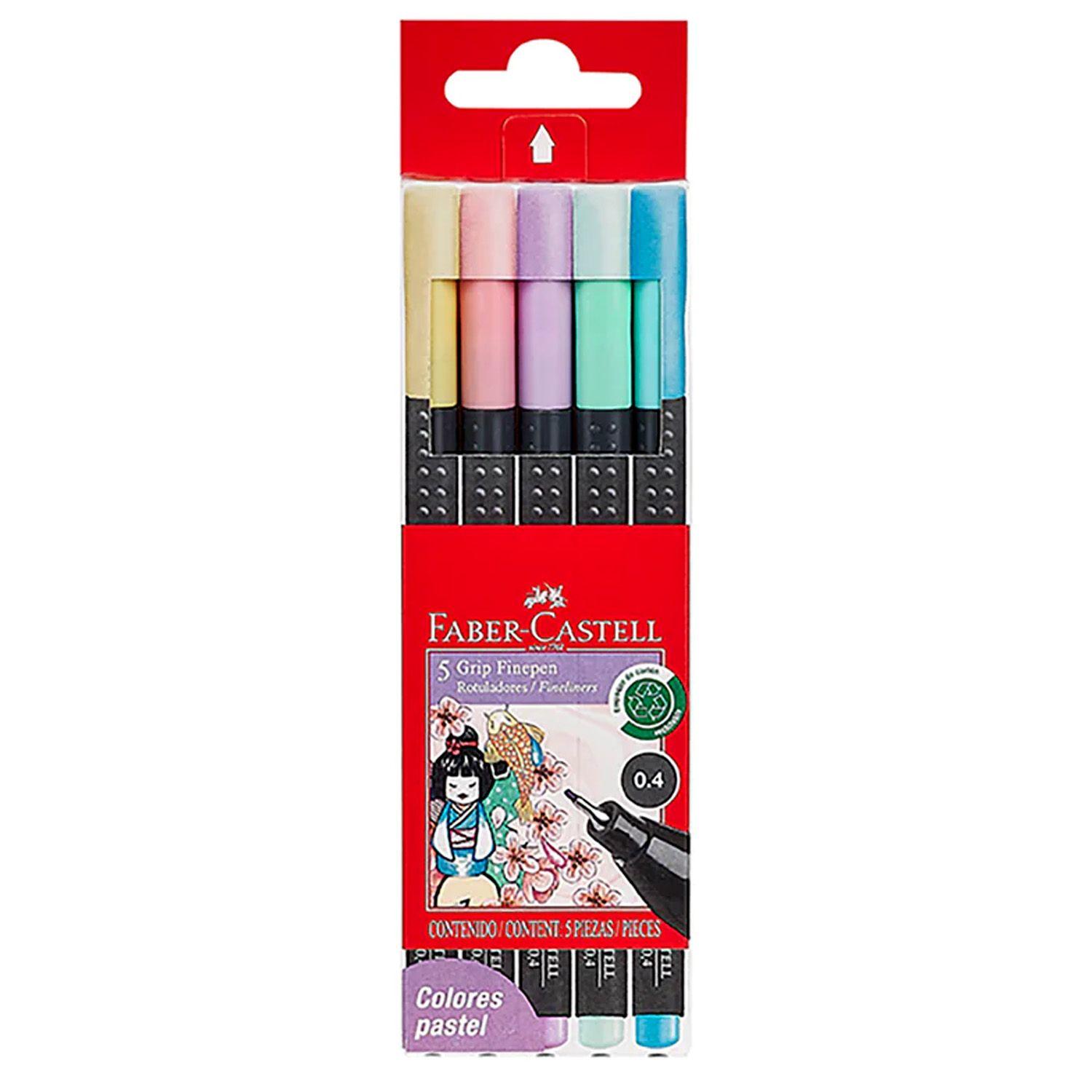 Marcador Faber-Castell Grip Finepen Pastel 5 Colores-0