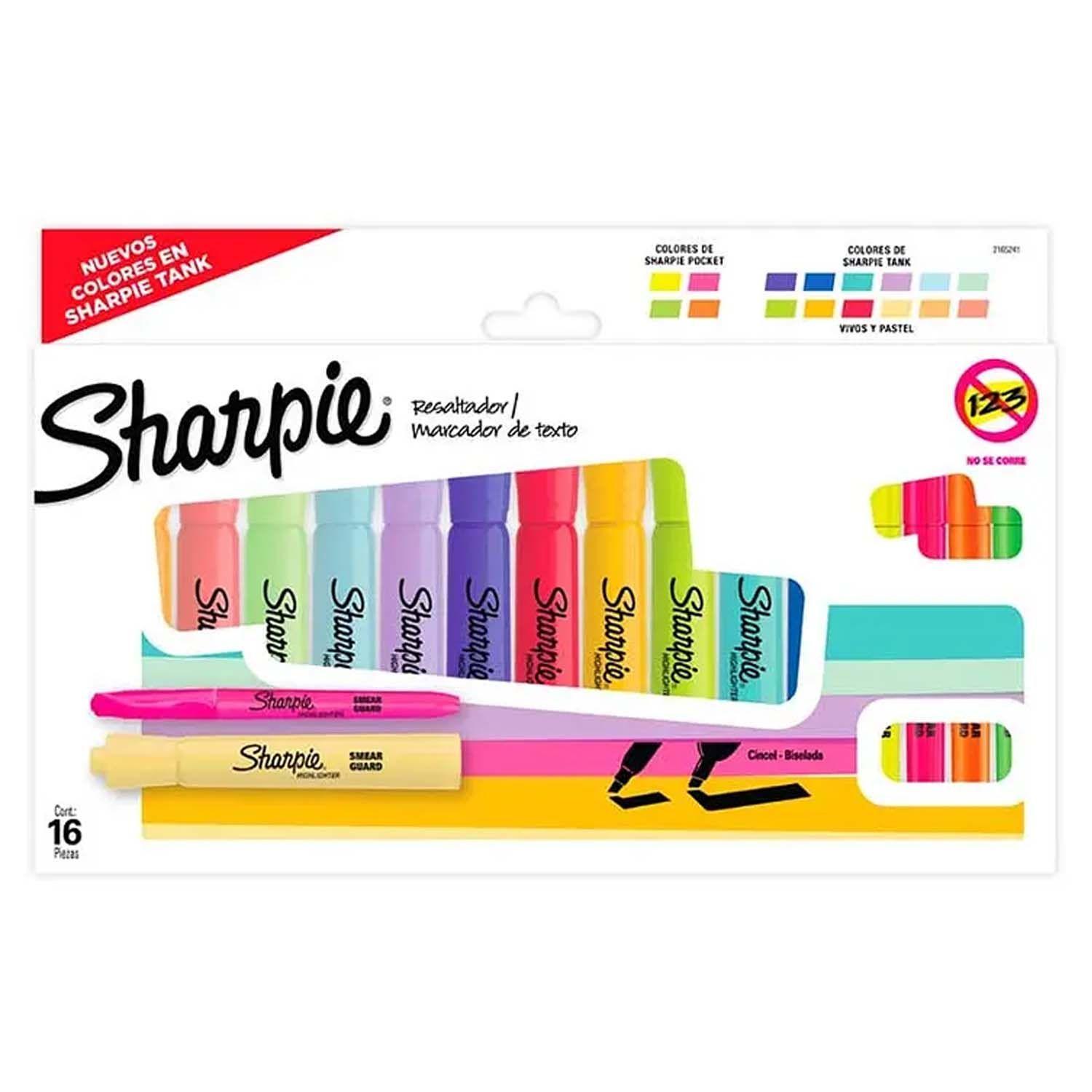 Set Destacadores Sharpie Tank y Pocket 16 Colores-0
