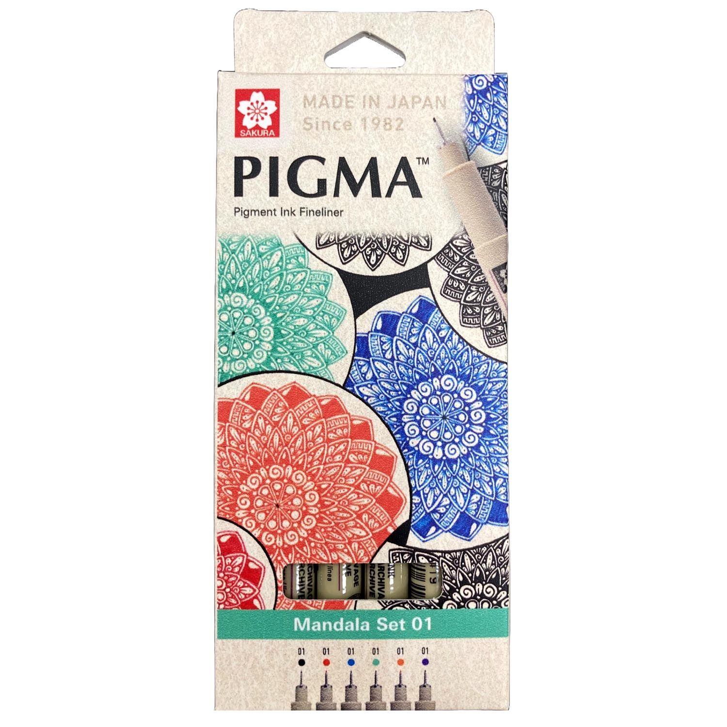 Set de Tiralínea Pigma Micron Sakura 0.1 Mandala 6 Colores-0